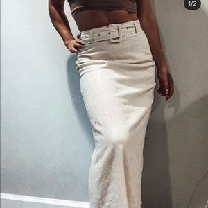 MIDI LINEN SKIRT